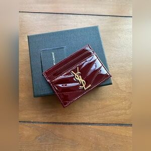 Saint Laurent Burgundy Card Holder